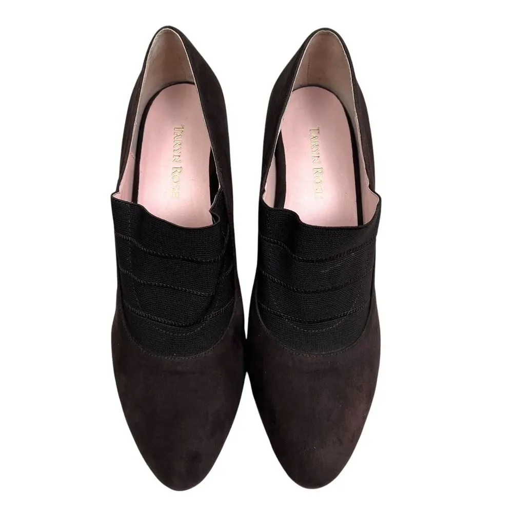 Taryn‎ Rose Womens Pumps Brown Suede Elastic Vamp Band Pointed Toe Size 9